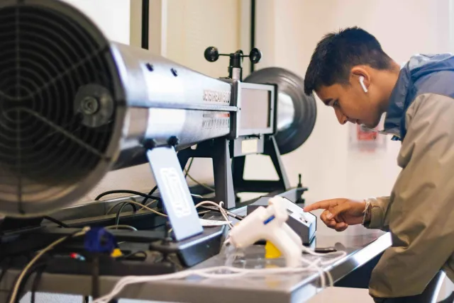 A person working in a lab.