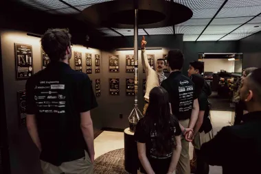 DarkVision staff speaking with UBC students 