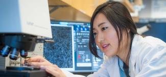 Student in biomedical engineering lab