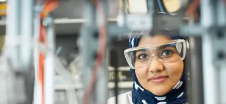 A student working in a lab