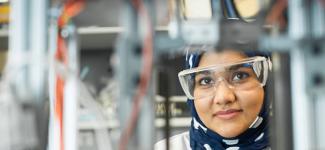 A student working in a lab