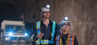 Students inspecting in the tunnel