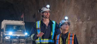 Students inspecting in the tunnel
