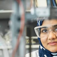 A student working in a lab